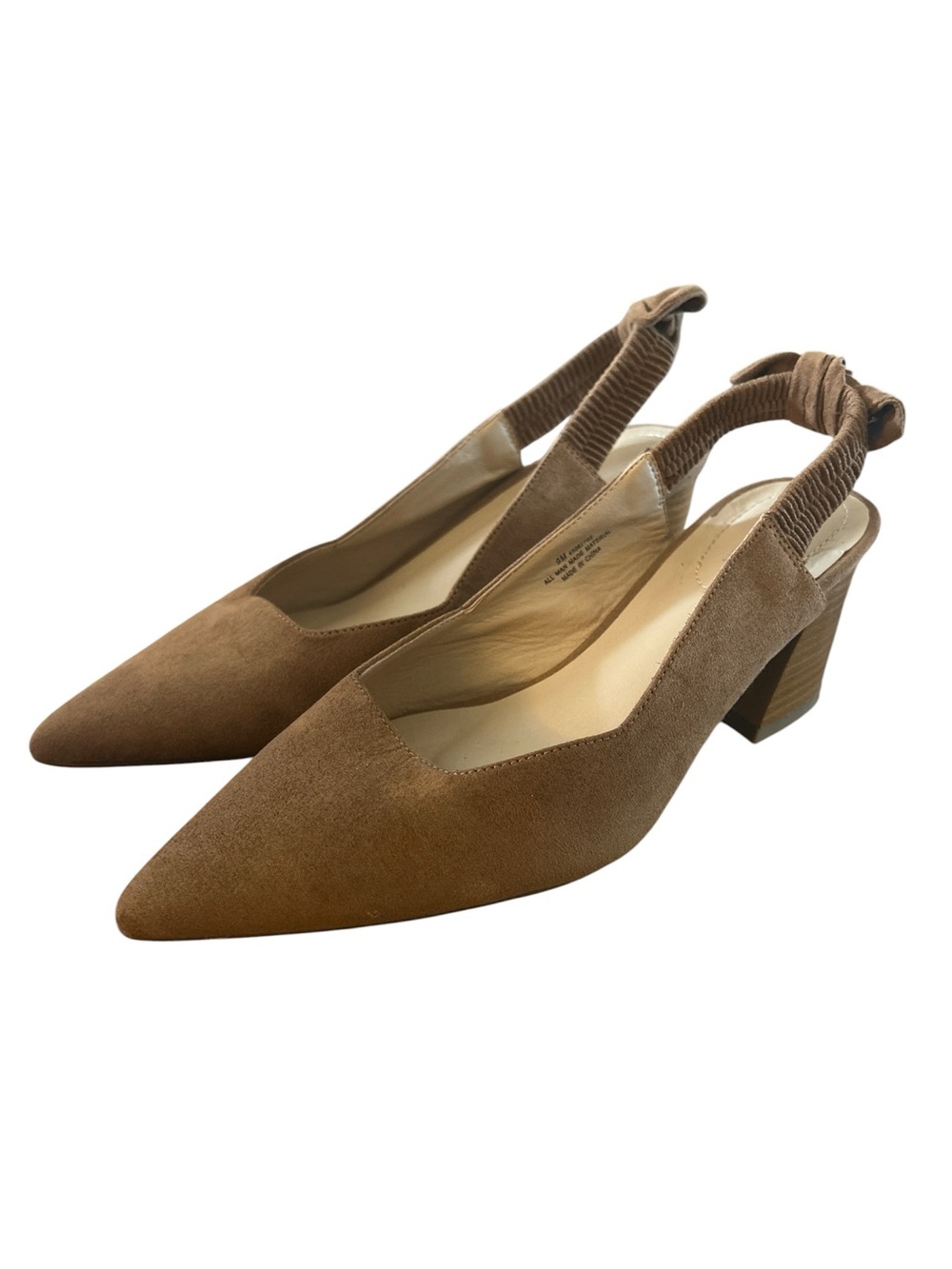 Cato Sling Back Brown Kitten Block Heel